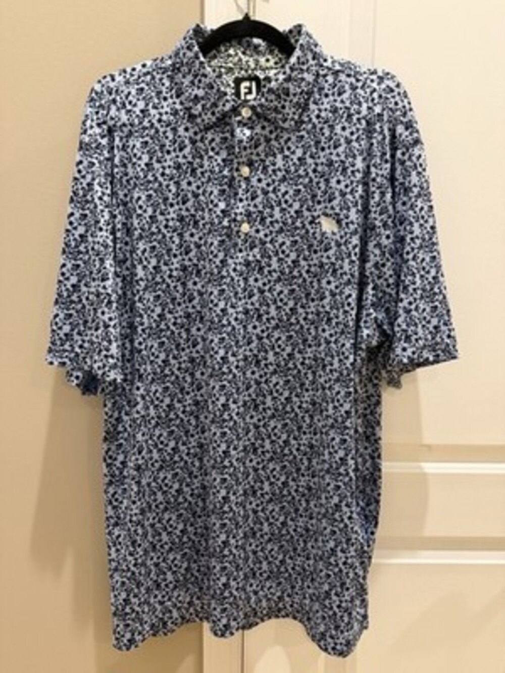 FootJoy Men's Floral Print Lisle Golf Polo with Mammoth Logo Size Large
